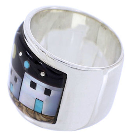 Multicolor Native American Design Jewelry Ring Size 7-3/4 YS71322